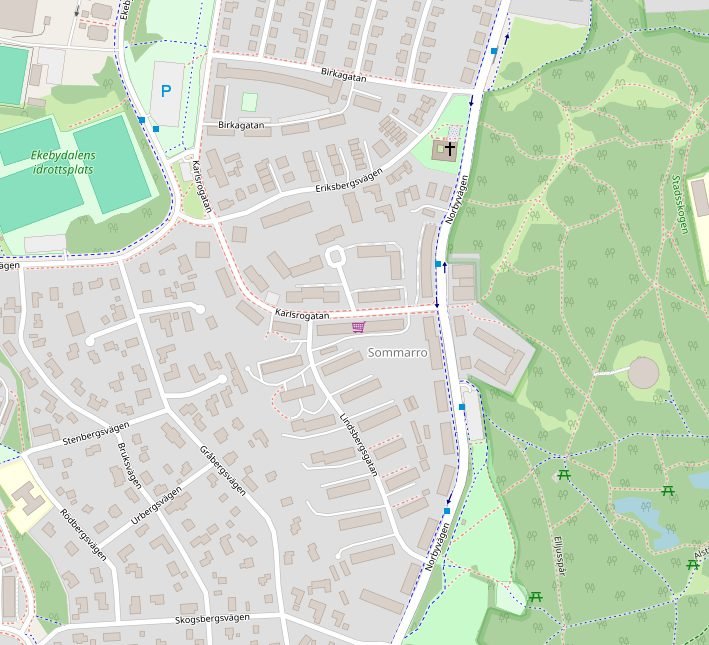Karta över Karlsrogatan 91 i Uppsala
